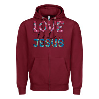 Burgundy love like jesus Zipper Hoodie - JahusDesignShop