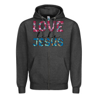 Charcoal Heather love like jesus Zipper Hoodie - JahusDesignShop