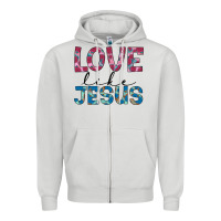 Dove Grey love like jesus Zipper Hoodie - JahusDesignShop
