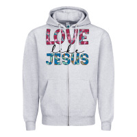 Heather Grey love like jesus Zipper Hoodie - JahusDesignShop