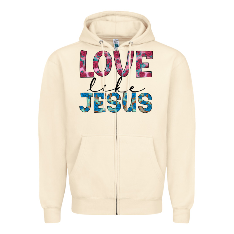 Love Like Jesus Zipper Hoodie by JahusDesignShop | Teevron