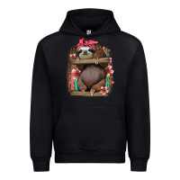 Black cute floral baby sloth Urban Hoodie - Jasminsmagicworld