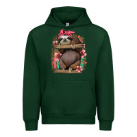 Forest Green cute floral baby sloth Urban Hoodie - Jasminsmagicworld