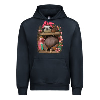 Navy cute floral baby sloth Urban Hoodie - Jasminsmagicworld