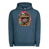 Pigment Midnight Navy cute floral baby sloth Urban Hoodie - Jasminsmagicworld