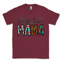 Burgundy small town mama Classic Tee - CowhideDigitalArt