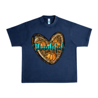 Navy thankful pumpkin heart Urban Heavy Tee - RanaPortraitStore