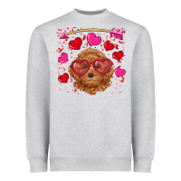 Heather Grey valentine's day toy poodle Heavyweight Sweatshirt - RanaPortraitStore