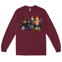 Burgundy halloween farm animals truck Long Sleeve Tee - RacoonDesign