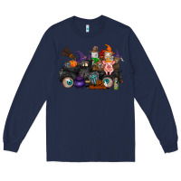 Navy halloween farm animals truck Long Sleeve Tee - RacoonDesign