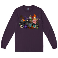 Plum halloween farm animals truck Long Sleeve Tee - RacoonDesign