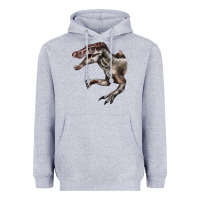 Heather Grey Spinosaurus Face Heavyweight Hoodie - LillyAllenDesigns