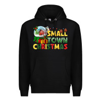 Black Small town Christmas Premium Hoodie - NancyCooperArtShop