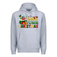 Heather Grey Small town Christmas Premium Hoodie - NancyCooperArtShop
