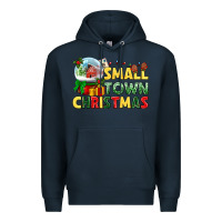 Navy Small town Christmas Premium Hoodie - NancyCooperArtShop