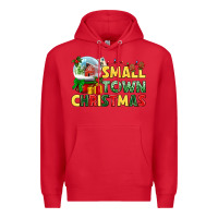 Red Small town Christmas Premium Hoodie - NancyCooperArtShop