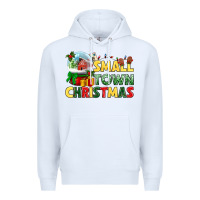 White Small town Christmas Premium Hoodie - NancyCooperArtShop