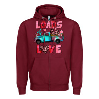 Burgundy loads of love truck Zipper Hoodie - JahusDesignShop