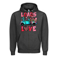 Charcoal Heather loads of love truck Zipper Hoodie - JahusDesignShop