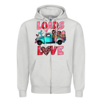 Dove Grey loads of love truck Zipper Hoodie - JahusDesignShop