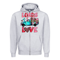 Heather Grey loads of love truck Zipper Hoodie - JahusDesignShop