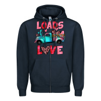 Navy loads of love truck Zipper Hoodie - JahusDesignShop