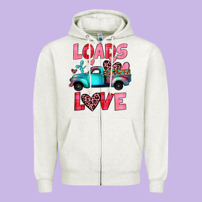 Loads Of Love Truck Zipper Hoodie Designed By Jahusdesignshop