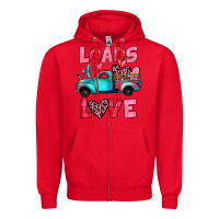 Red loads of love truck Zipper Hoodie - JahusDesignShop
