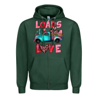Sports Green loads of love truck Zipper Hoodie - JahusDesignShop
