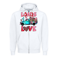 White loads of love truck Zipper Hoodie - JahusDesignShop