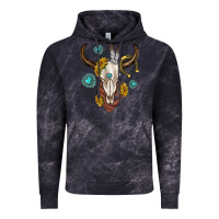 Cloud Black western cow skull Vintage Hoodie - texasbilliewilder