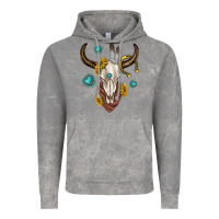 Cloud Rock western cow skull Vintage Hoodie - texasbilliewilder
