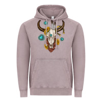 Vintage Zinc western cow skull Vintage Hoodie - texasbilliewilder