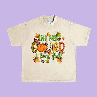 Oh My Gourd I Love Fall Urban Heavy Tee Designed By Zillion Design Studio