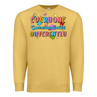 Antique Gold everyone communicates differently Premium Sweatshirt - MaliasSmallBusiness
