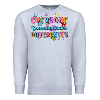 Heather Grey everyone communicates differently Premium Sweatshirt - MaliasSmallBusiness