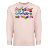 Pale Pink everyone communicates differently Premium Sweatshirt - MaliasSmallBusiness