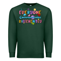 Sports Green everyone communicates differently Premium Sweatshirt - MaliasSmallBusiness