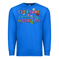 True Royal everyone communicates differently Premium Sweatshirt - MaliasSmallBusiness