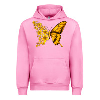 Fuchsia Pink childhood cancer butterfly Urban Hoodie - Jasminsmagicworld