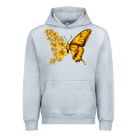 Heather Grey childhood cancer butterfly Urban Hoodie - Jasminsmagicworld