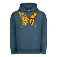 Pigment Midnight Navy childhood cancer butterfly Urban Hoodie - Jasminsmagicworld