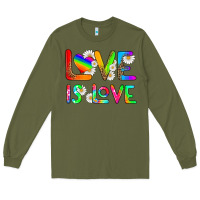 Army Green love is love Long Sleeve Tee - HRA Design Shop