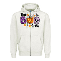 Oatmeal Heather Boo halloween Zipper Hoodie - Artiststas