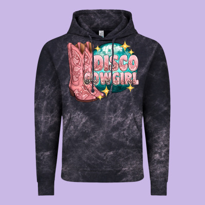 Western Disco Cowgirl Vintage Hoodie Designed By Texasbilliewilder