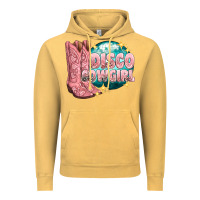 Vintage Mustard western disco cowgirl Vintage Hoodie - texasbilliewilder