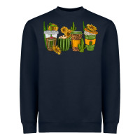 Navy cactus coffee cups Heavyweight Sweatshirt - texasbilliewilder