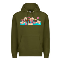 Army Green love and love letters Premium Hoodie - AdoDesignShop