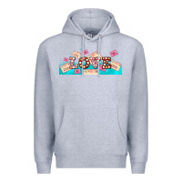 Heather Grey love and love letters Premium Hoodie - AdoDesignShop