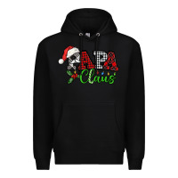 Black Papa Claus with christmas lights and mistletoe Premium Hoodie - NancyCooperArtShop